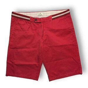 Scotch & Soda Men's Chino Shorts Red Size 34 with White Belt